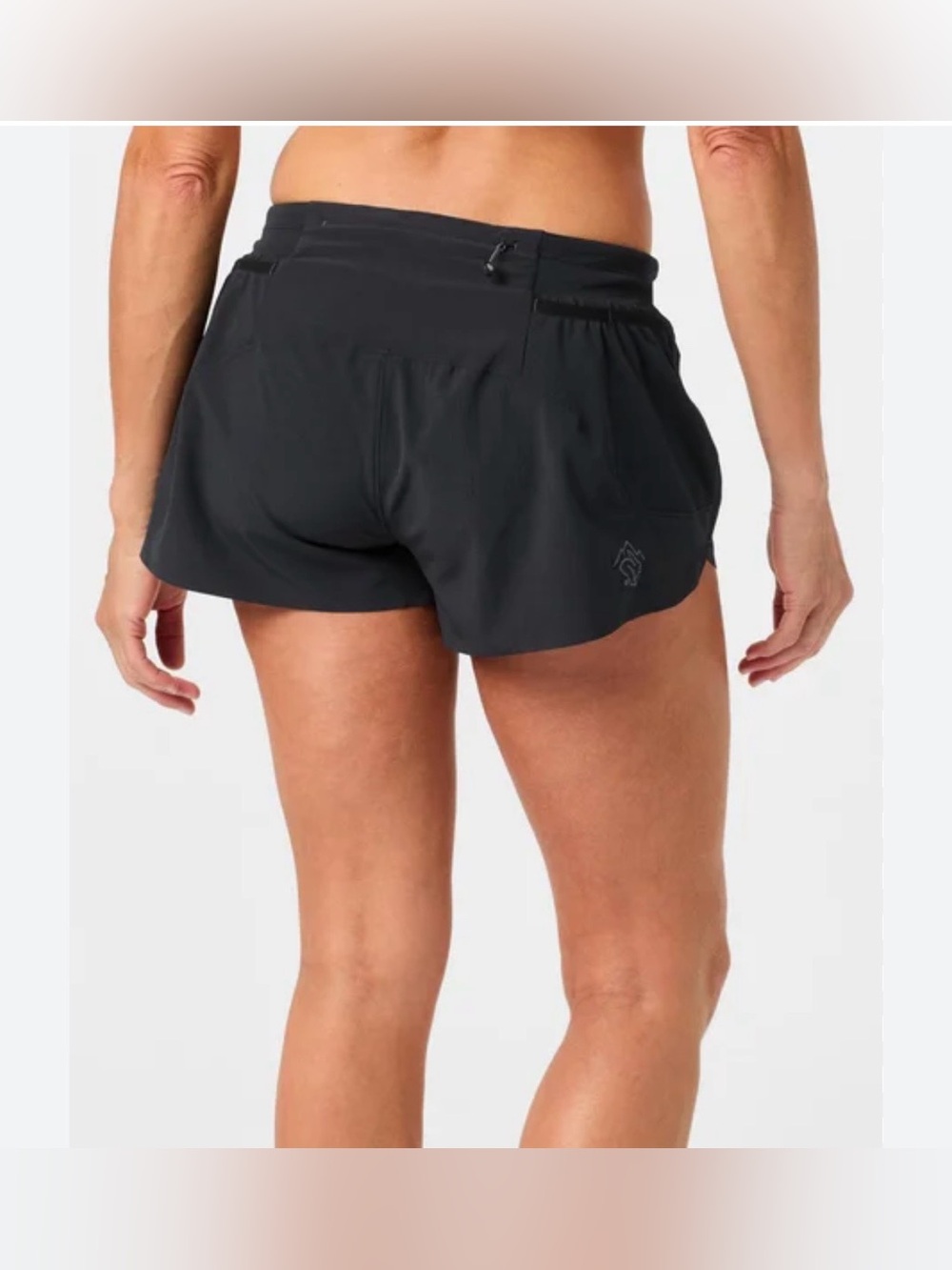 Womens rabbit running shorts black with gold logo size medium